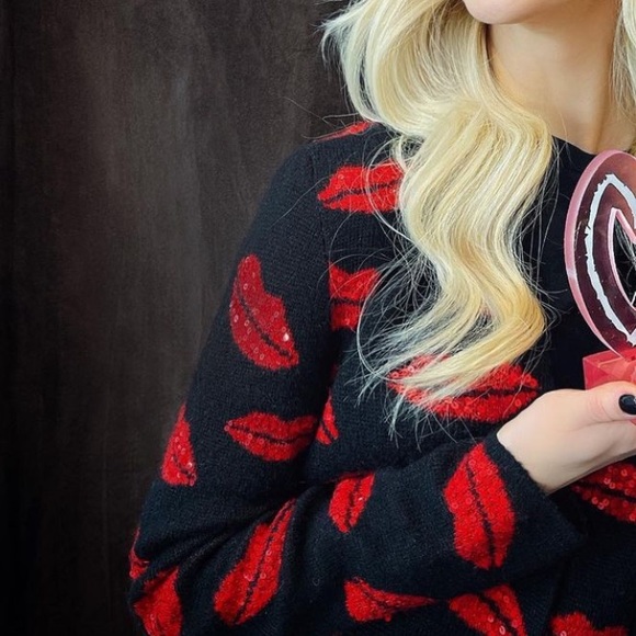 Saint Laurent Lip Print Cardigan Women 